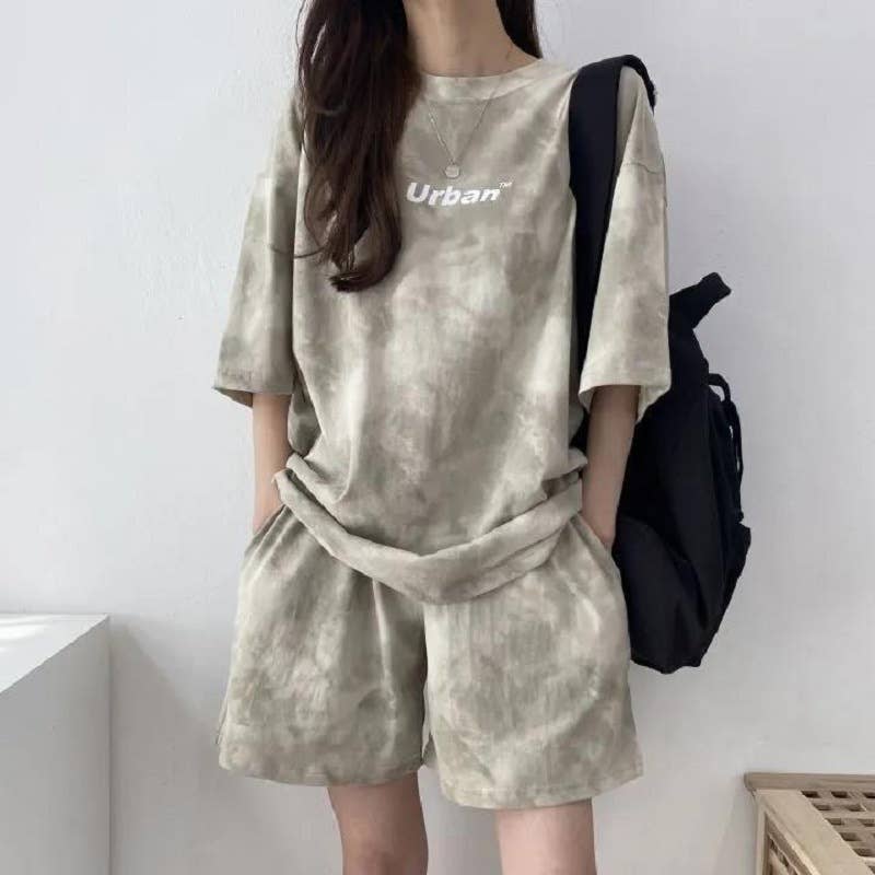 Women's Summer Sportswear Set Shorts Top Two-Piece Outfit