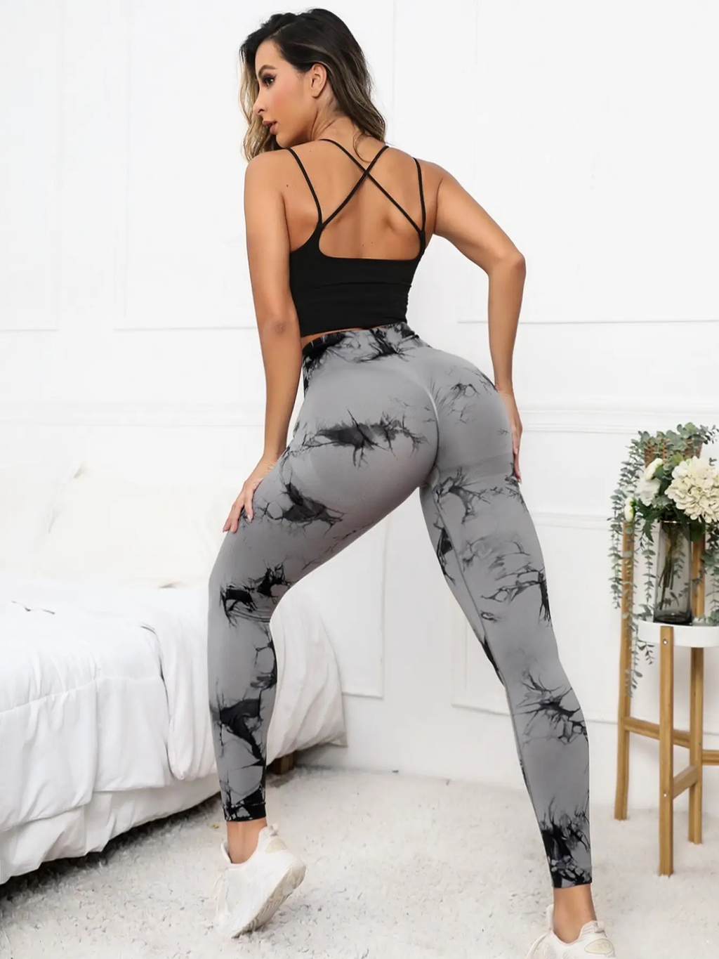 Tie Dye Seamless High Waisted Workout Leggings Sports Pants