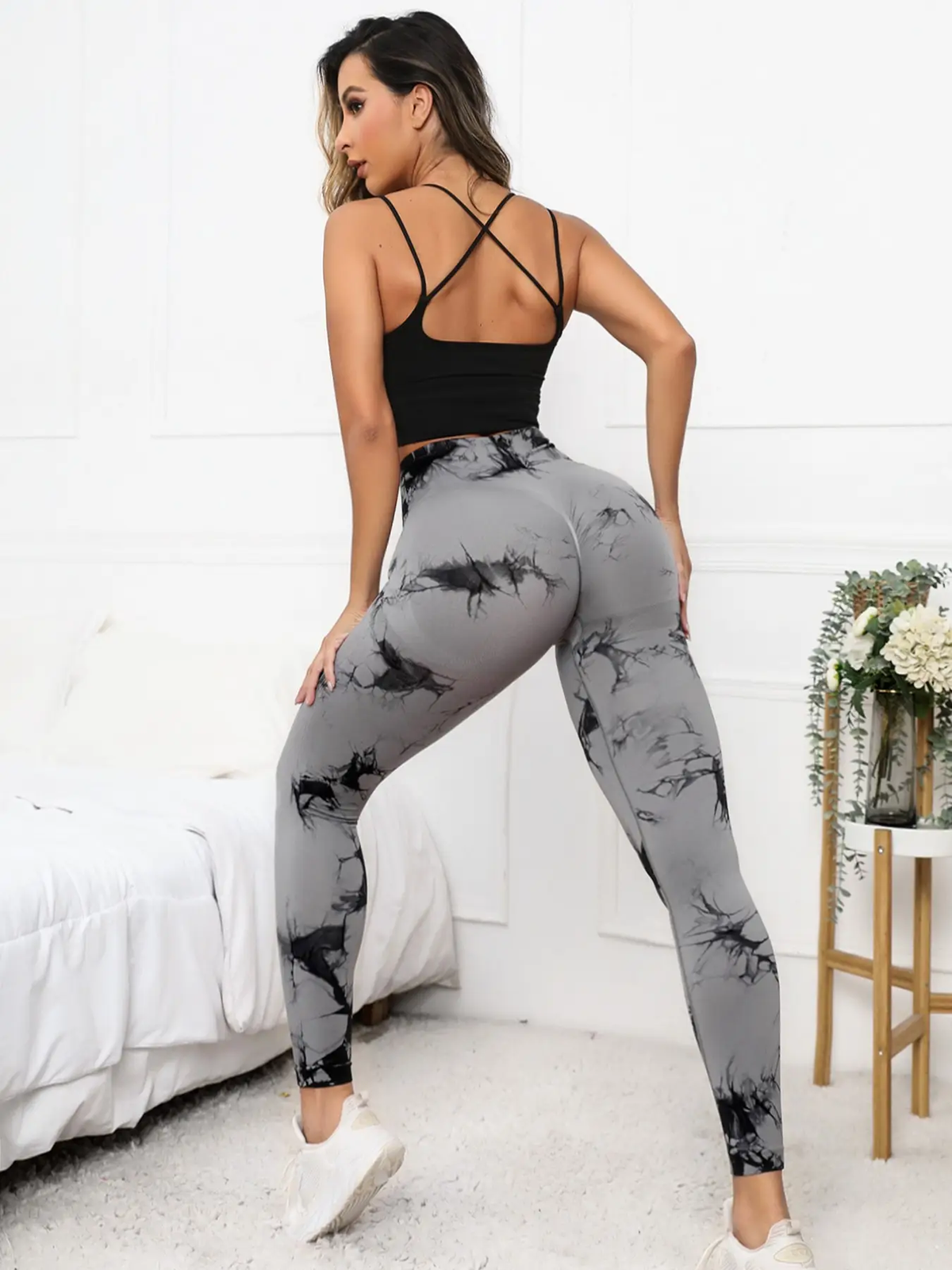 Tie Dye Seamless High Waisted Workout Leggings Sports Pants