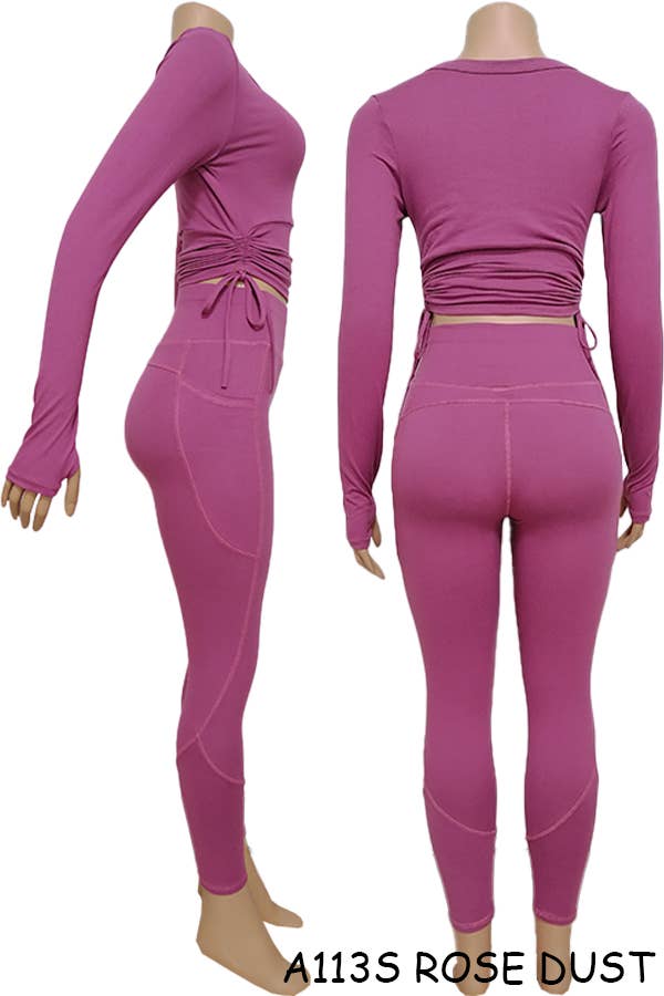 A113S SPORTS YOGA POCKET LEGGINGS TOPS SETS MIX SIZES 12PCS