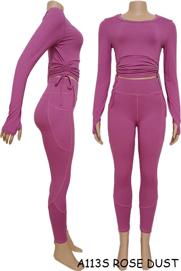 A113S SPORTS YOGA POCKET LEGGINGS TOPS SETS MIX SIZES 12PCS
