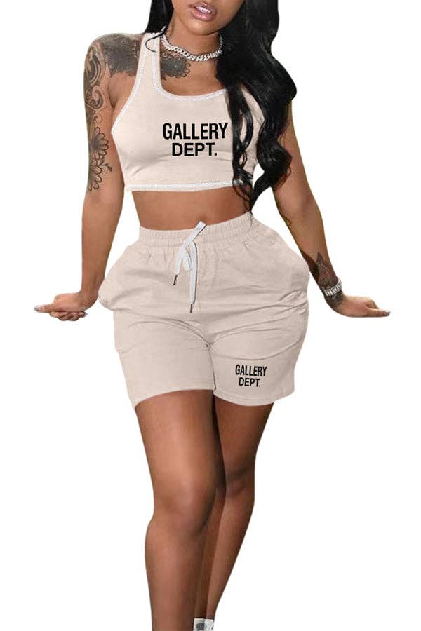 MB FASHION O-NECK PRINTED SHORT SET 323LY