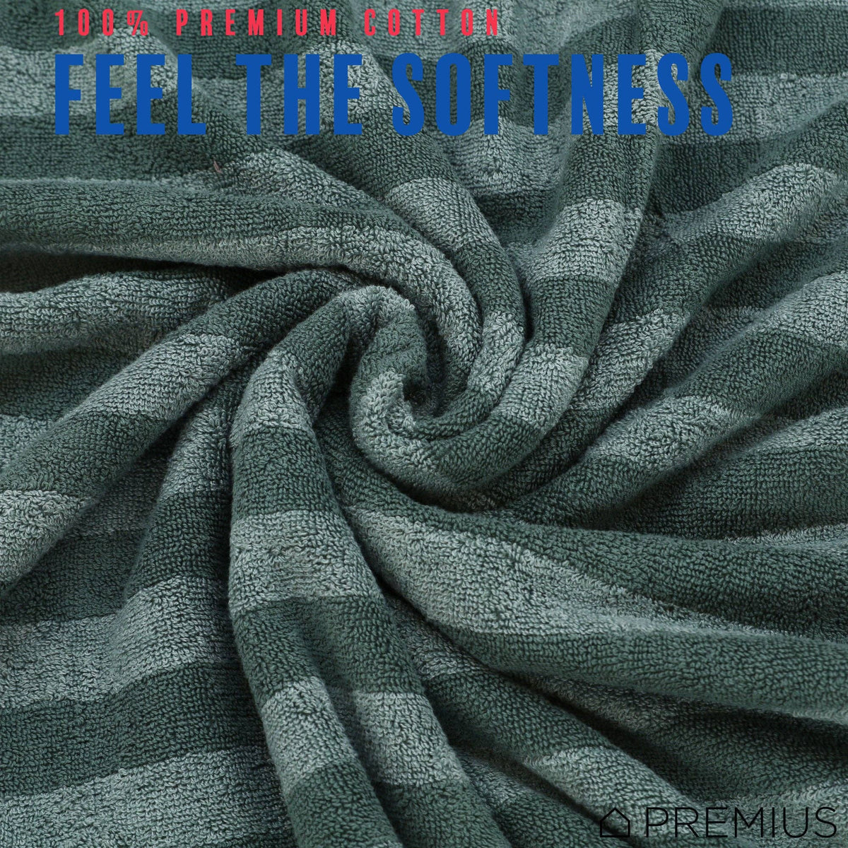 PREMIUS 2 Pack Stripes 100% Cotton Yarn Dyed Hand Towel, 16x28 Inches