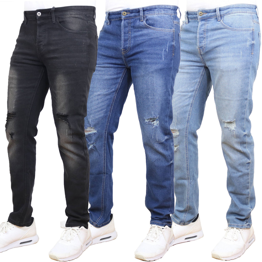 Men's Stretch Ripped Jeans