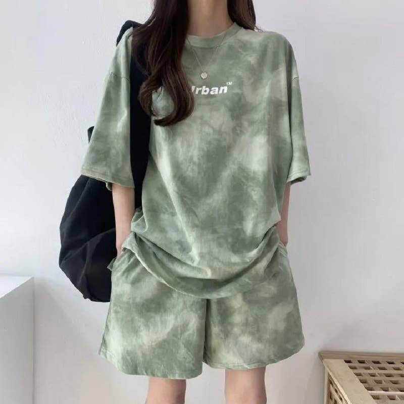 Women's Summer Sportswear Set Shorts Top Two-Piece Outfit