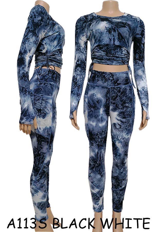 A113S SPORTS YOGA POCKET LEGGINGS TOPS SETS MIX SIZES 12PCS
