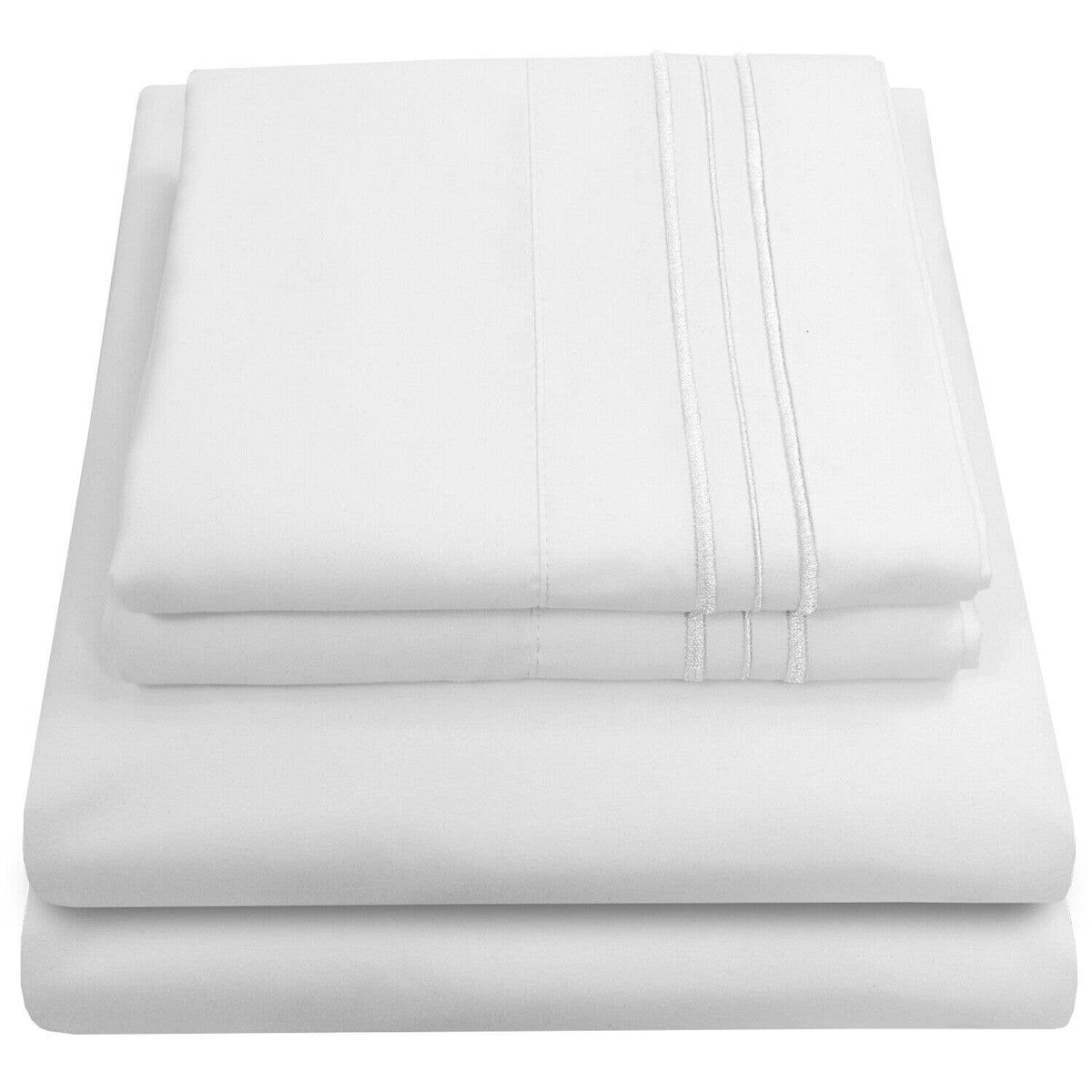 4 Piece Brushed Microfiber 1800 Bedding Bed Sheets Set