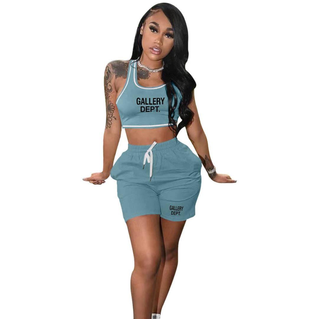 MB FASHION O-NECK PRINTED SHORT SET 323LY