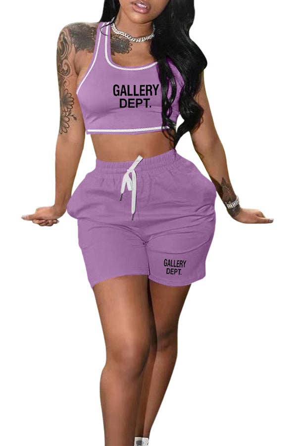 MB FASHION O-NECK PRINTED SHORT SET 323LY
