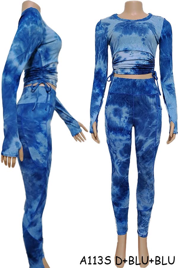 A113S SPORTS YOGA POCKET LEGGINGS TOPS SETS MIX SIZES 12PCS